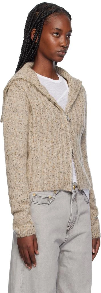 商品Ganni|Beige Highneck Zip Cardigan,价格¥1578,第2张图片详细描述