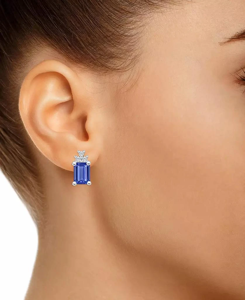 商品Macy's|Tanzanite (3-1/5 Ct. t.w.) and Diamond (1/5 Ct. t.w.) Stud Earrings,价格¥46459,第2张图片详细描述