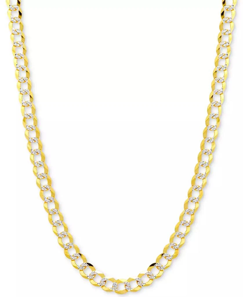 商品Italian Gold|26" Two-Tone Open Curb Link Chain Necklace (3-1/6mm) in Solid 14k Gold & White Gold,价格¥4487,第1张图片