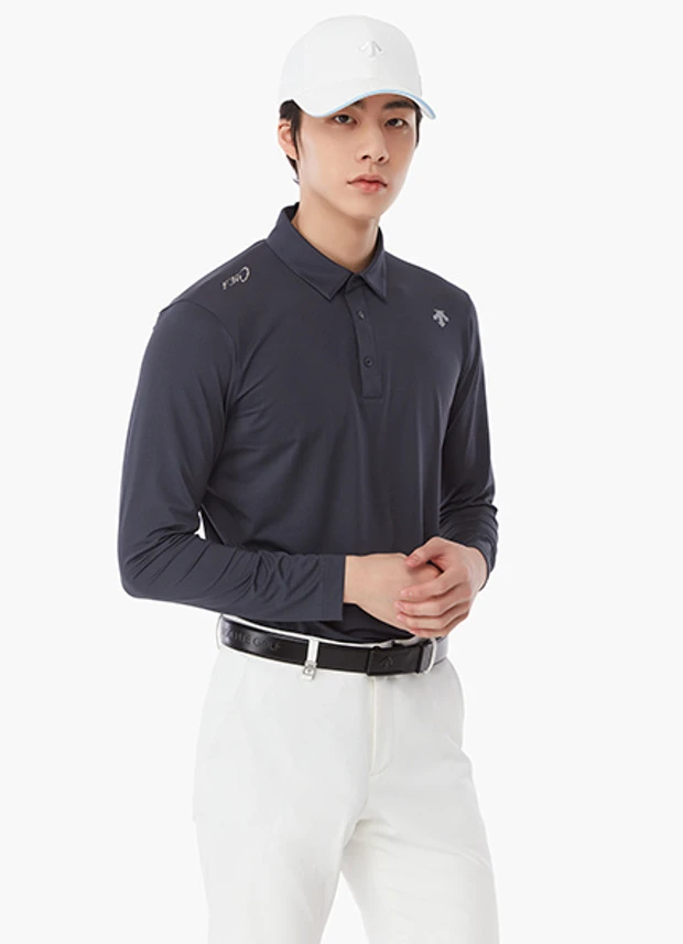 商品DESCENTE|【Brilliant|包邮包税】高尔夫系列男款F360简约LOGO速干长袖衬衫 DP22MFTL48-STNG,价格¥1269,第1张图片