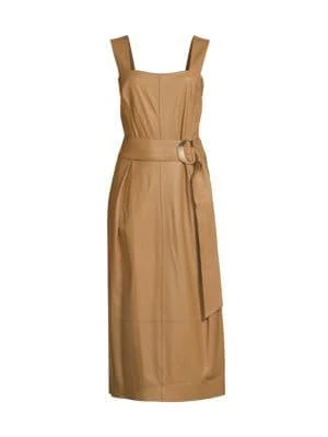 商品Vince|Leather Tank Midi Dress,价格¥3151,第3张图片详细描述