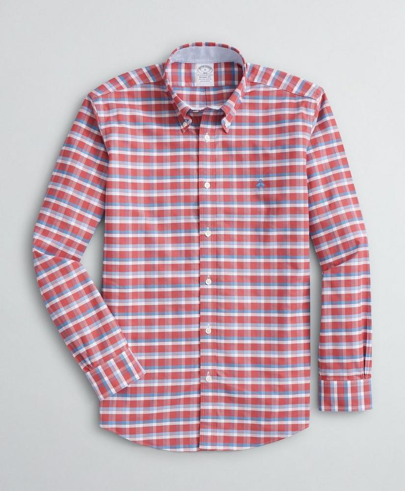 Stretch Regent Regular-Fit Sport Shirt, Non-Iron Grid Oxford商品第1张图片规格展示