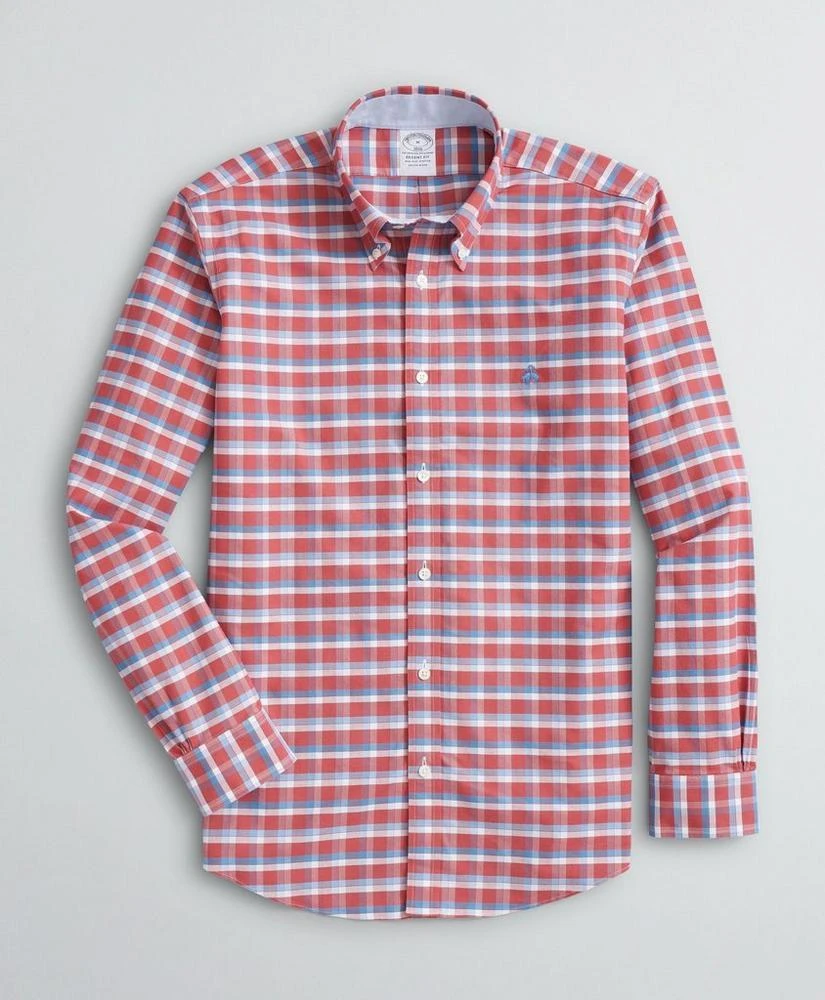 商品Brooks Brothers|Stretch Regent Regular-Fit Sport Shirt, Non-Iron Grid Oxford,价格¥331,第1张图片