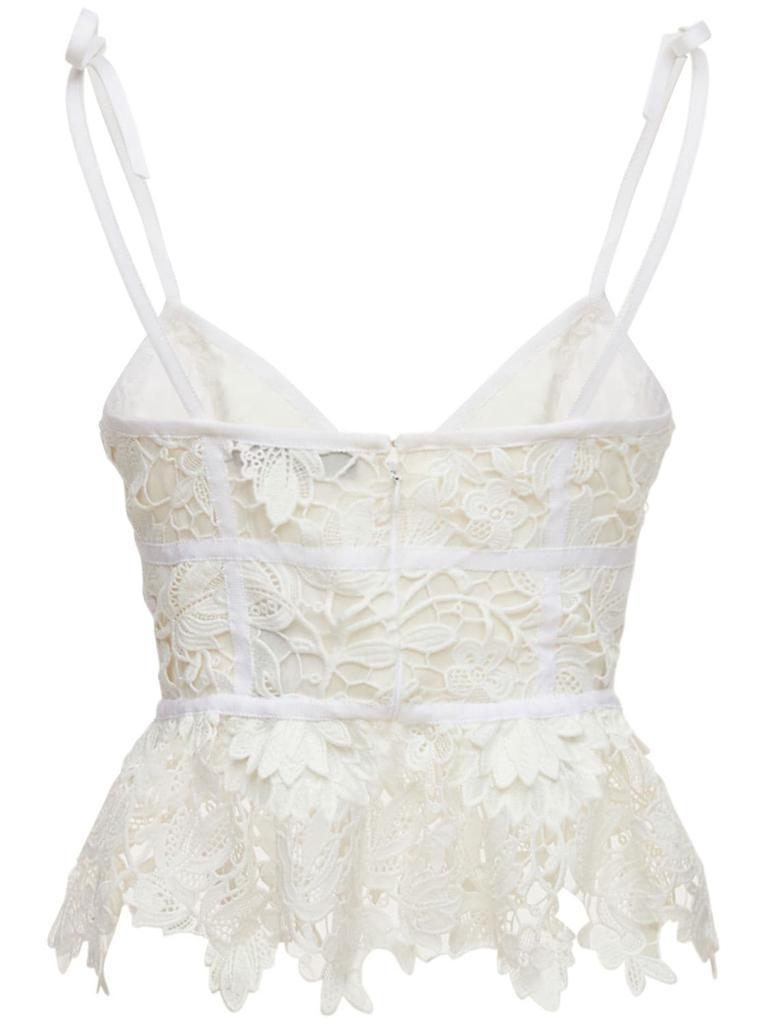 商品PRABAL GURUNG|Cotton Lace Cropped Bustier Top,价格¥2912,第7张图片详细描述