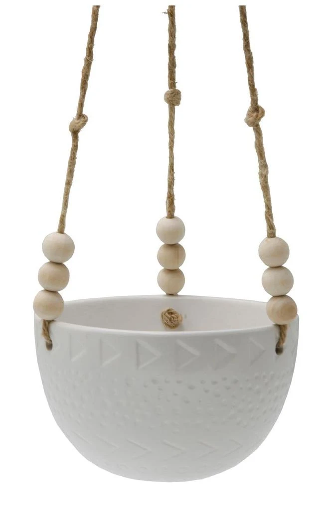 商品FLORA BUNDA|Matte White Caveman Ceramic Hanging Planter,价格¥215,第4张图片详细描述
