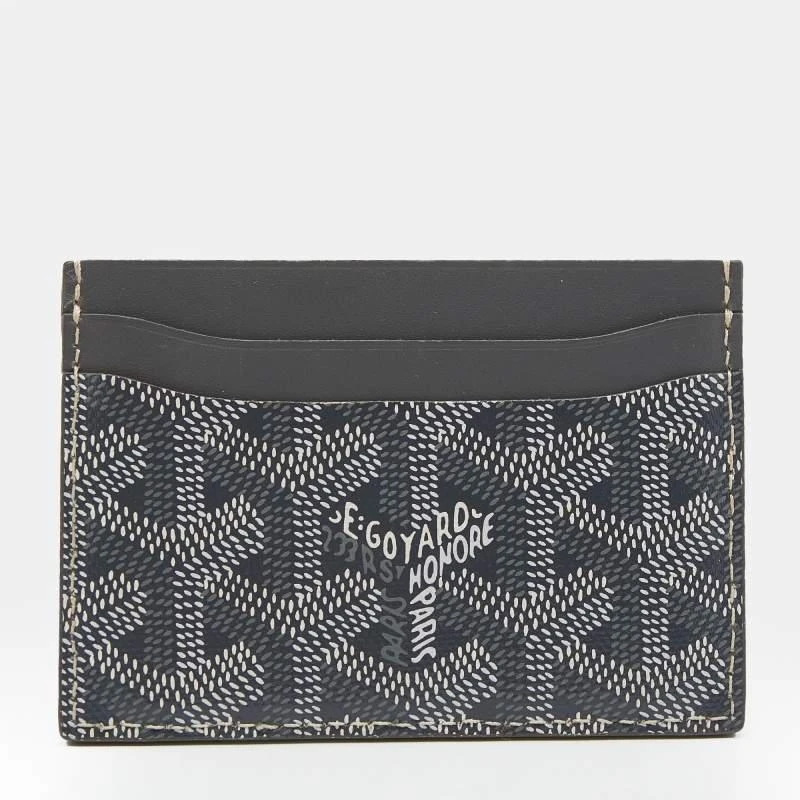 商品[二手商品] Goyard|Goyard Grey Goyardine Coated Canvas and Leather Saint Sulpice Card Holder,价格¥5050,第4张图片详细描述