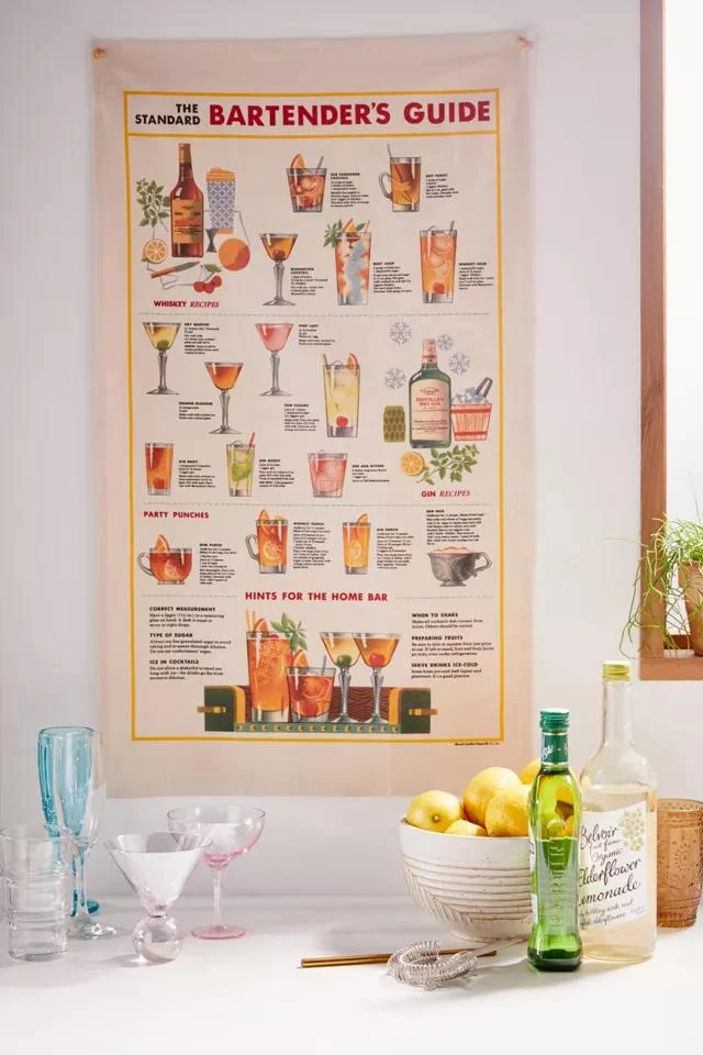 商品Urban Outfitters|Bartender’s Guide Flag Tapestry,价格¥144,第1张图片