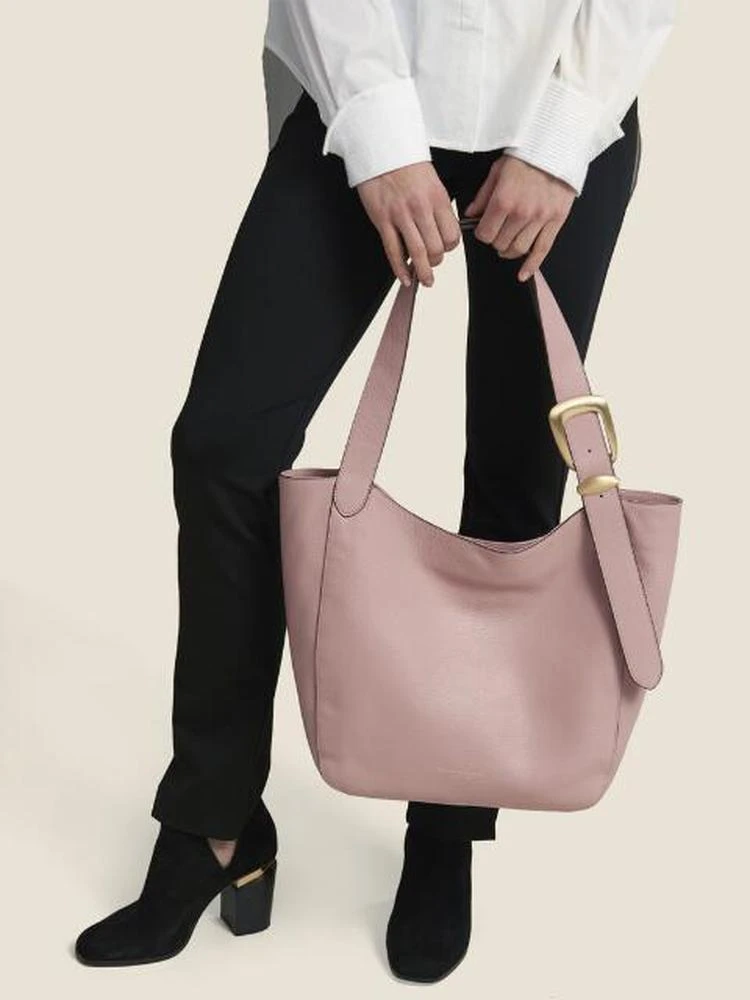 商品DKNY|Pebbled Leather Buckle Hobo,价格¥1283,第2张图片详细描述