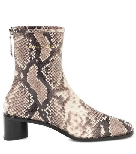 商品Acne Studios|Snake-effect leather ankle boots,价格¥3528,第4张图片详细描述