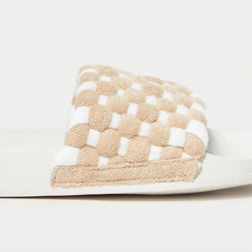 商品Loeffler Randall|Woven Terry Footbed Sandal in Camel/Cream,价格¥1312,第4张图片详细描述