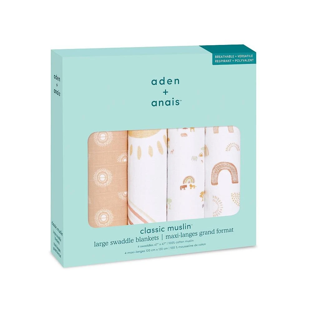 商品aden + anais|Baby Girls Keep Rising Swaddle Blankets, Pack of 4,价格¥404,第2张图片详细描述