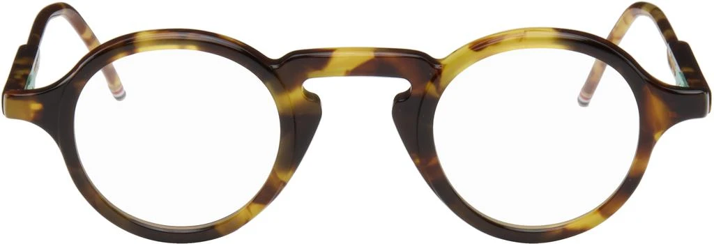 商品Thom Browne|Beige & Brown Acetate Round Glasses,价格¥5395,第1张图片