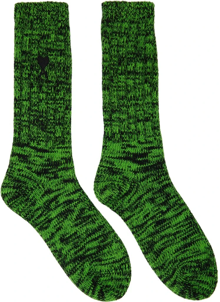 商品AMI|Green & Black Ami de Cœur Socks,价格¥251,第1张图片