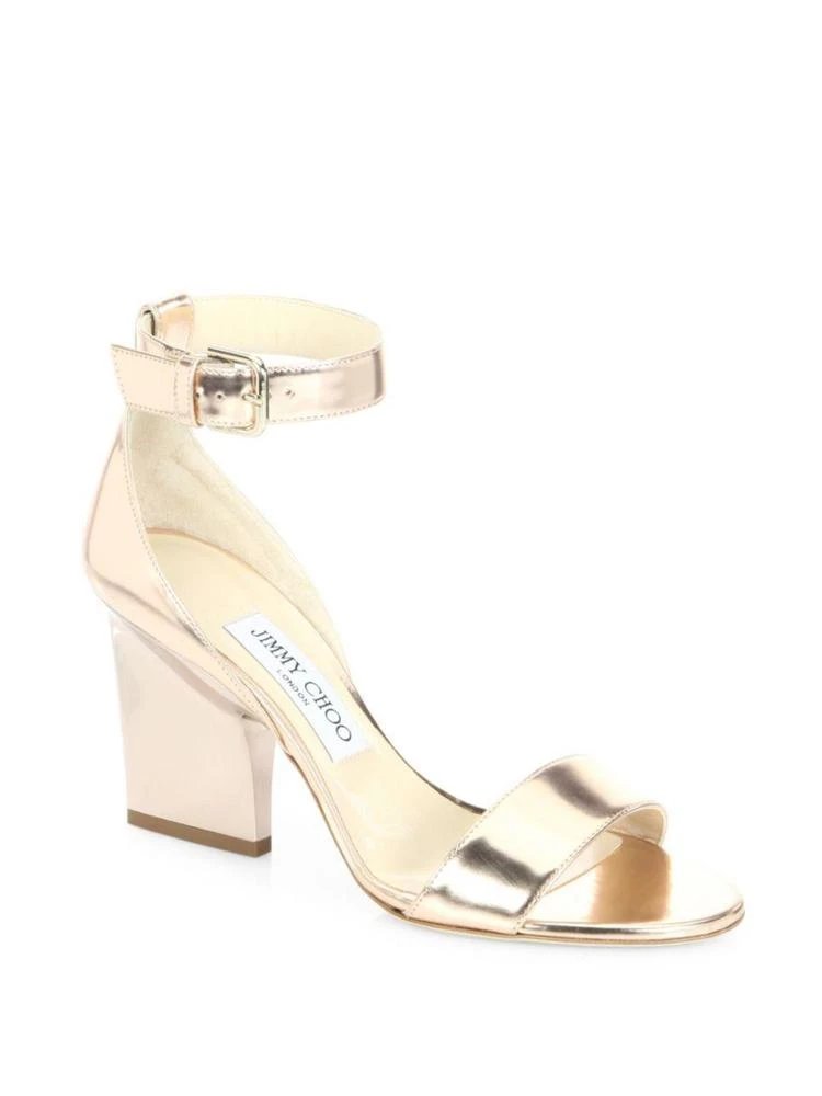 商品Jimmy Choo|Edina Metallic Leather Ankle-Strap Sandals,价格¥2277,第1张图片