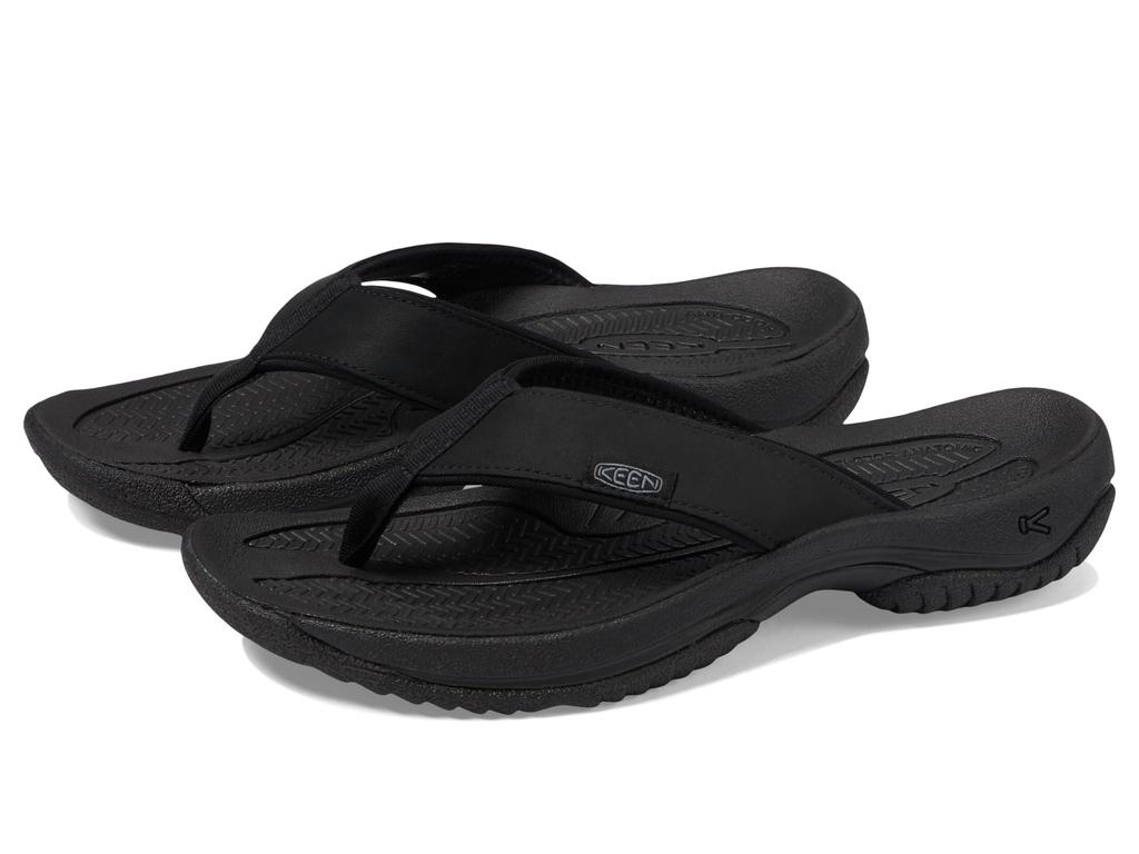 Keen Sandals KEEN Men's Kona Leather Flip-Flops Steel Grey/Black