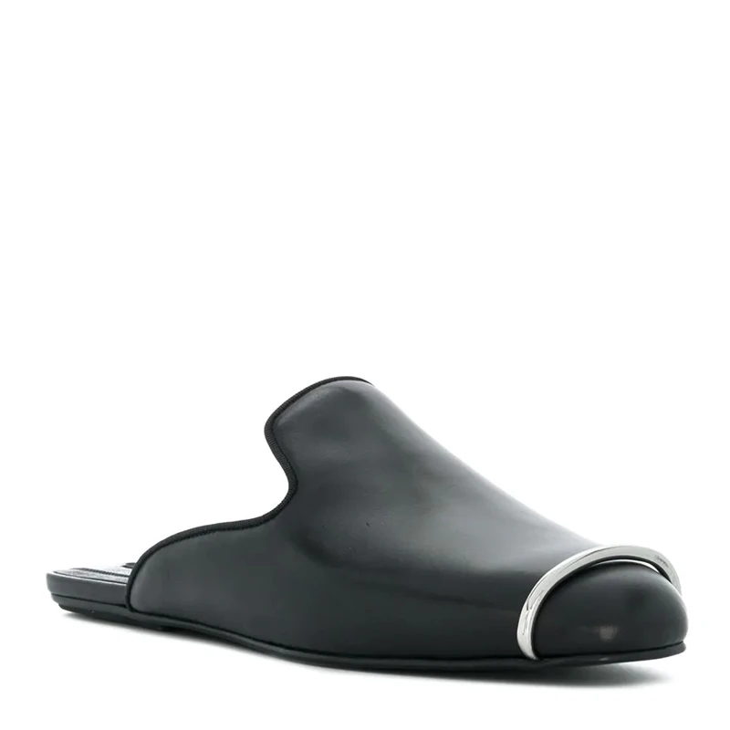 ALEXANDER WANG 黑色女士包脚平底拖鞋 3099F0080L-001 商品
