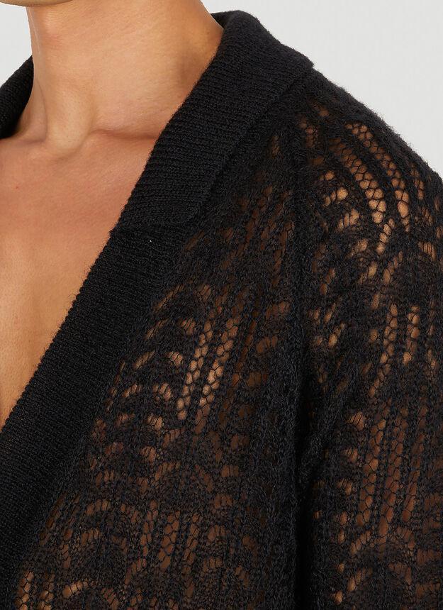 商品Yves Saint Laurent|Lace Knit Cardigan in Black,价格¥7975,第7张图片详细描述