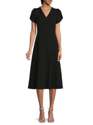 商品Calvin Klein|Puff Sleeve Flare Dress,价格¥375,第1张图片