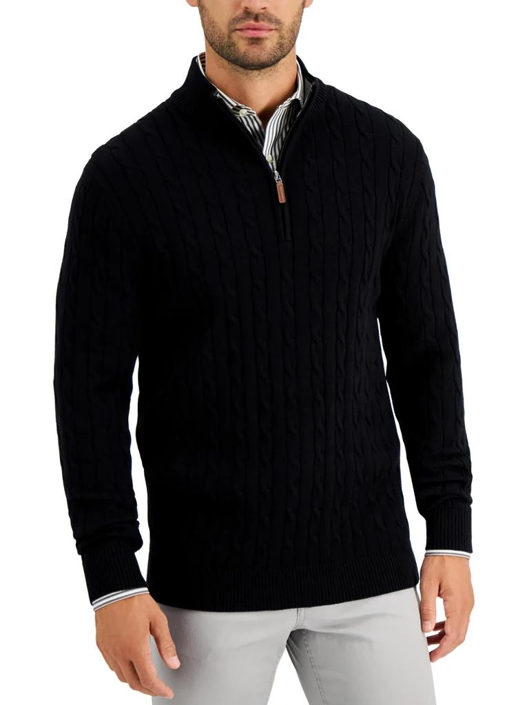 商品Club Room|Mens Cotton 1/4-Zip Pullover Sweater,价格¥170,第4张图片详细描述