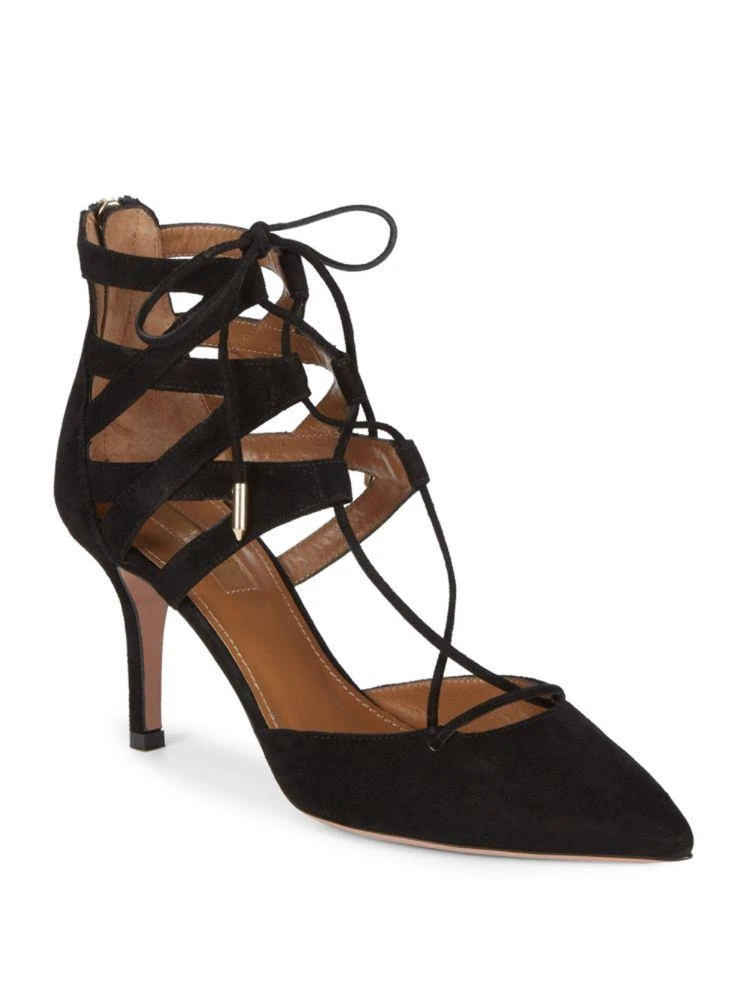 商品Aquazzura|Belgravia 麂皮绑带高跟鞋,价格¥1025,第1张图片