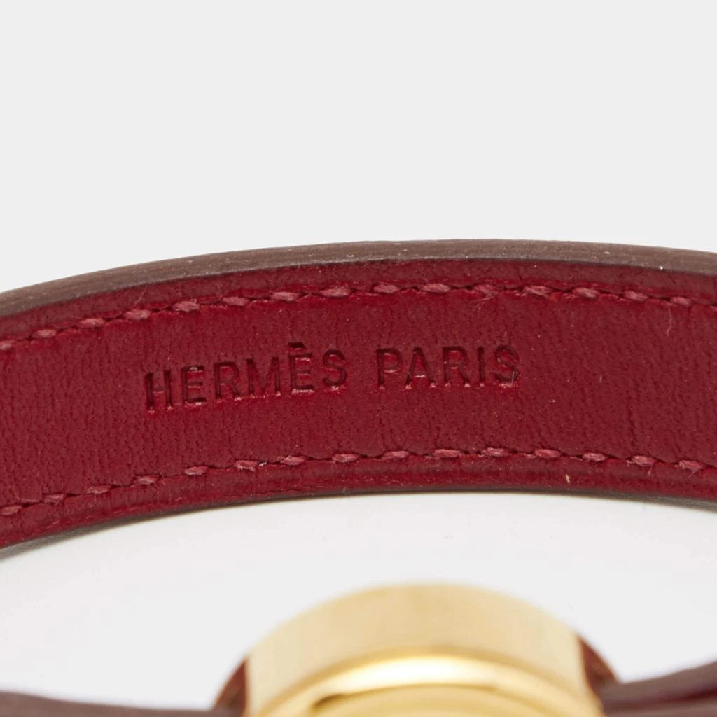 商品[二手商品] Hermes|Hermes Clou de Selle Red Leather Gold Tone Bracelet M,价格¥1211,第3张图片详细描述