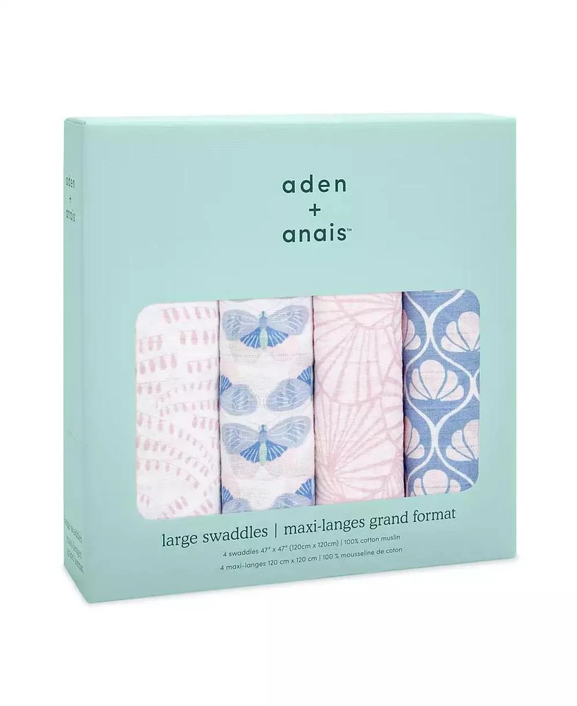 商品aden + anais|Baby Girls Deco Swaddle Blankets, Pack of 4,价格¥411,第3张图片详细描述