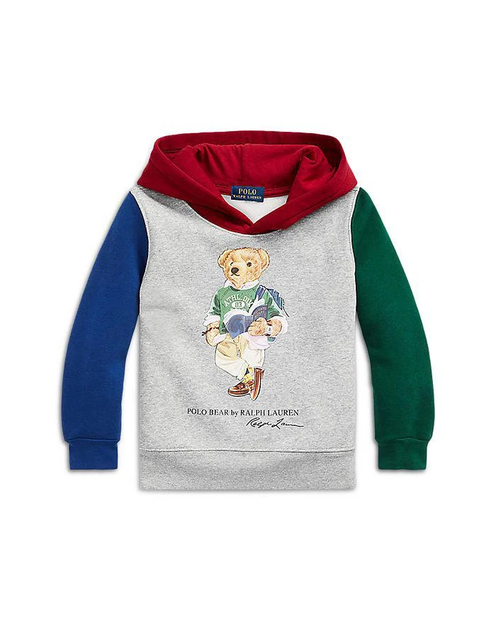 商品Ralph Lauren|Boys' Polo Bear Color Blocked Fleece Hoodie - Little Kid,价格¥188,第1张图片