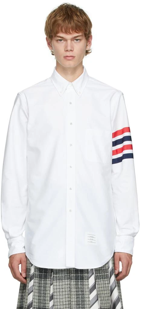 商品Thom Browne|White Oxford GG Top Bar Classic Fit Shirt,价格¥2702,第1张图片
