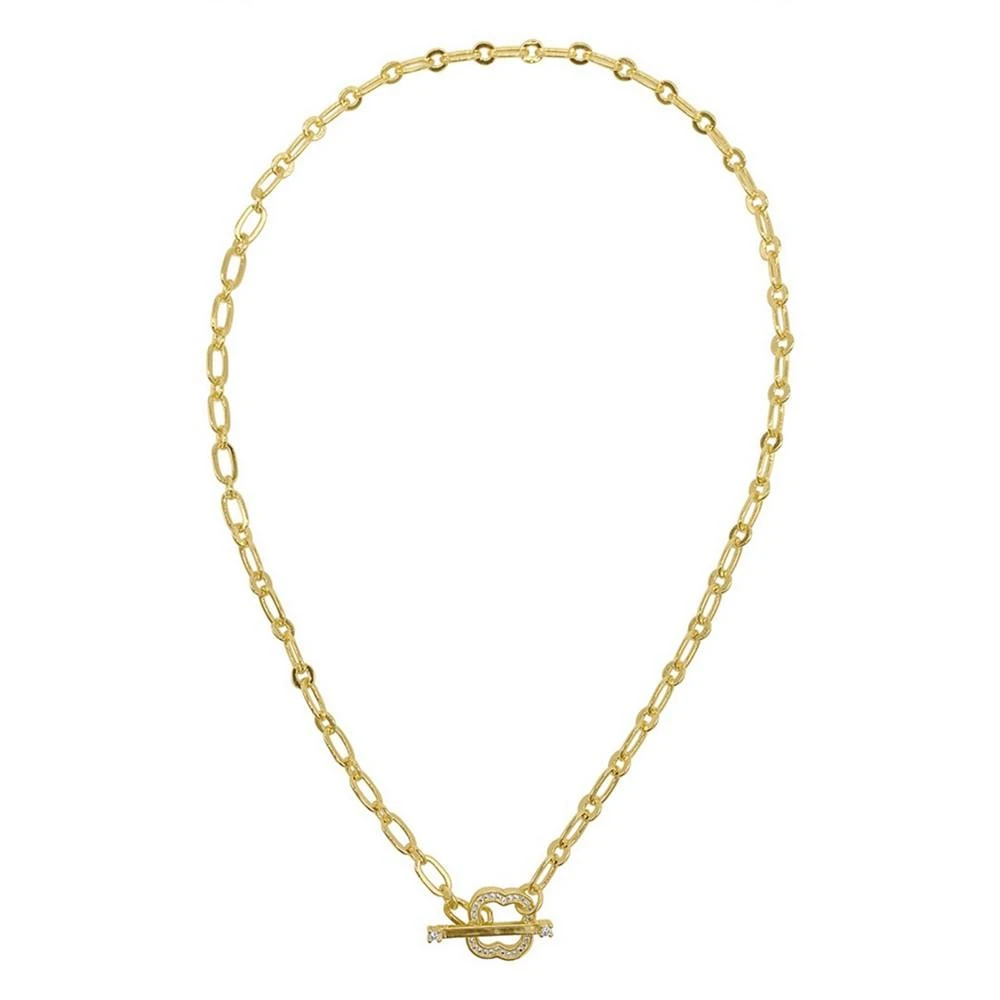 商品ADORNIA|Plated Crystal Clover Toggle Necklace,价格¥254,第1张图片