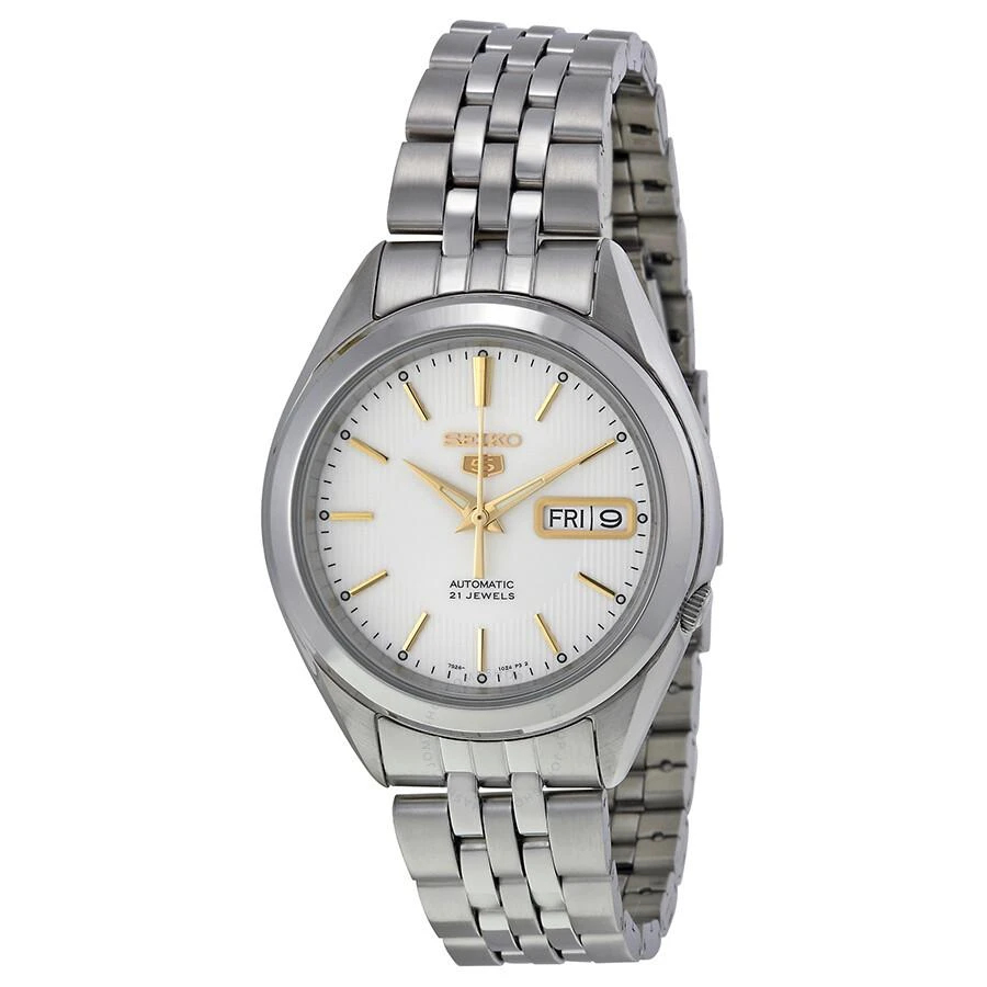 商品Seiko|5 Silver Dial Stainless Steel Men's Watch SNKL17,价格¥766,第1张图片