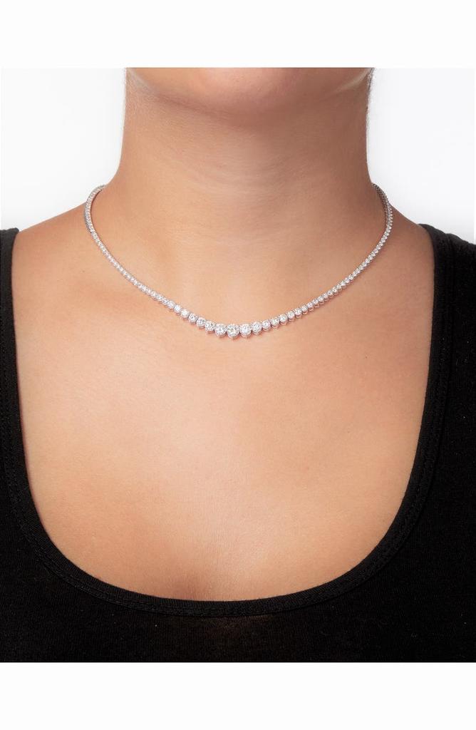 Badgley Mischka 14K White Gold Lab Grown Diamond Graduated Necklace - 9.50 ctw商品第2张图片规格展示
