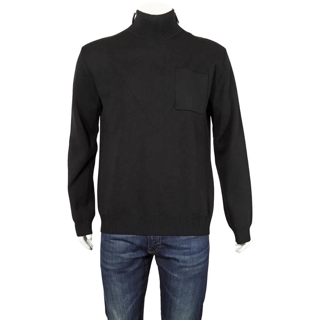 商品Burberry|Burberry Black Zip Detail Wool Turtleneck Sweater, Size X-Large,价格¥2489,第1张图片