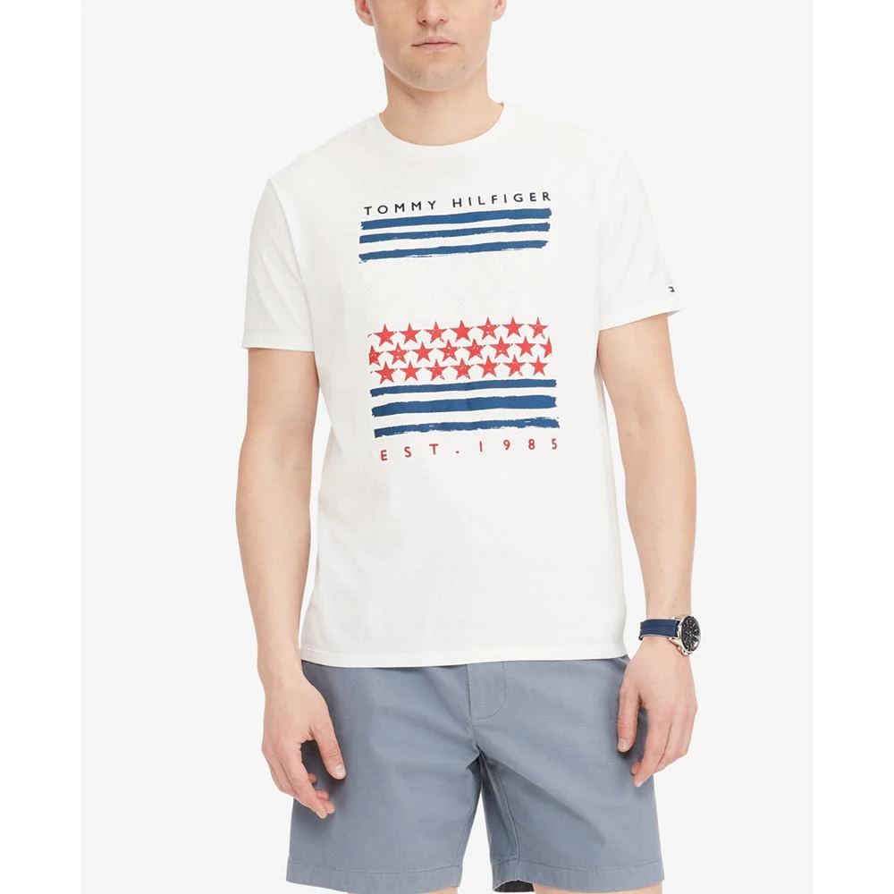 商品Tommy Hilfiger|Men's Newton Flag Graphic Short Sleeve T-Shirt,价格¥114,第1张图片