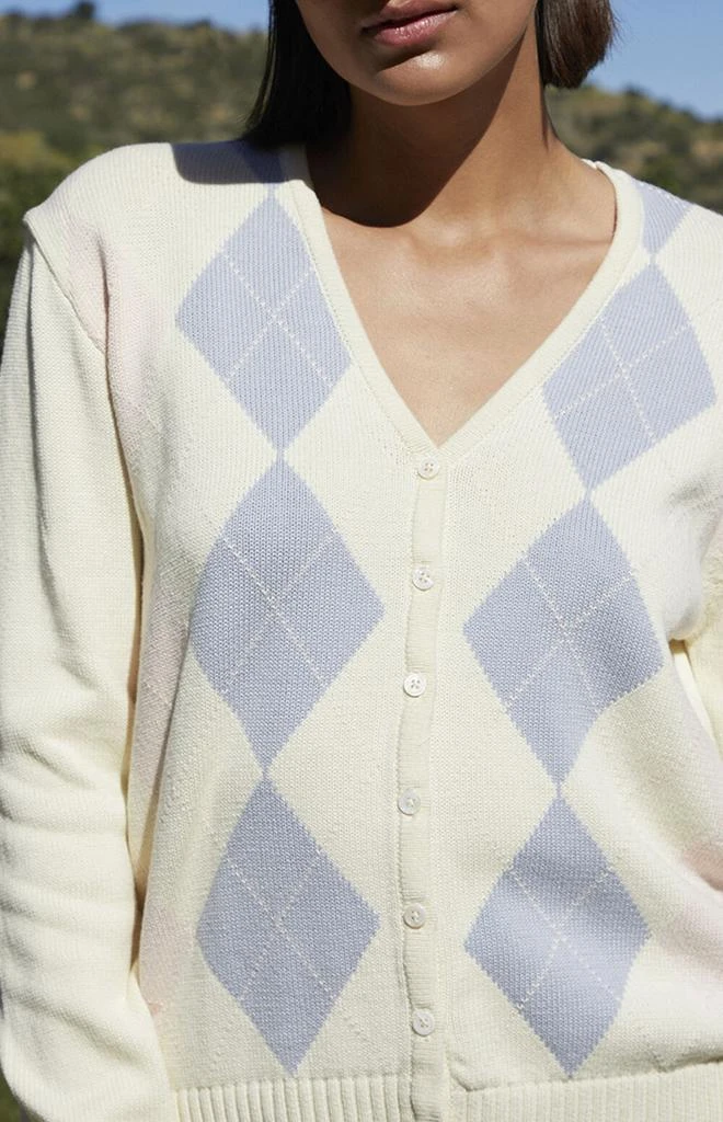 商品John Galt|White & Grey Elizabeth Argyle Cardigan,价格¥312,第2张图片详细描述