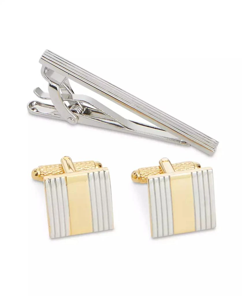 商品Perry Ellis|Perry Ellis Men's Classic Cuff Links & Tie Bar Set,价格¥380,第1张图片