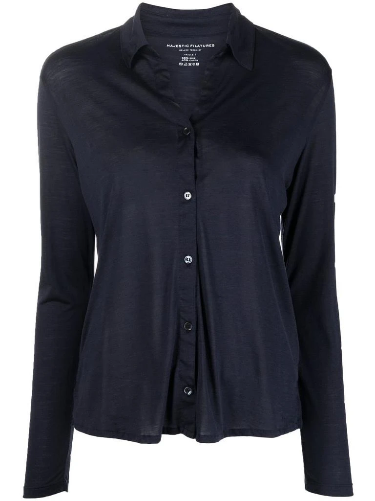 商品MAJESTIC FILATURES|MAJESTIC FILATURES Silk blend cotton shirt,价格¥1053,第1张图片