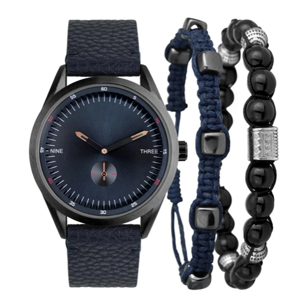 商品INC International|Men's Faux-Leather Strap Watch 43mm Gift Set, Created for Macy's,价格¥310,第1张图片