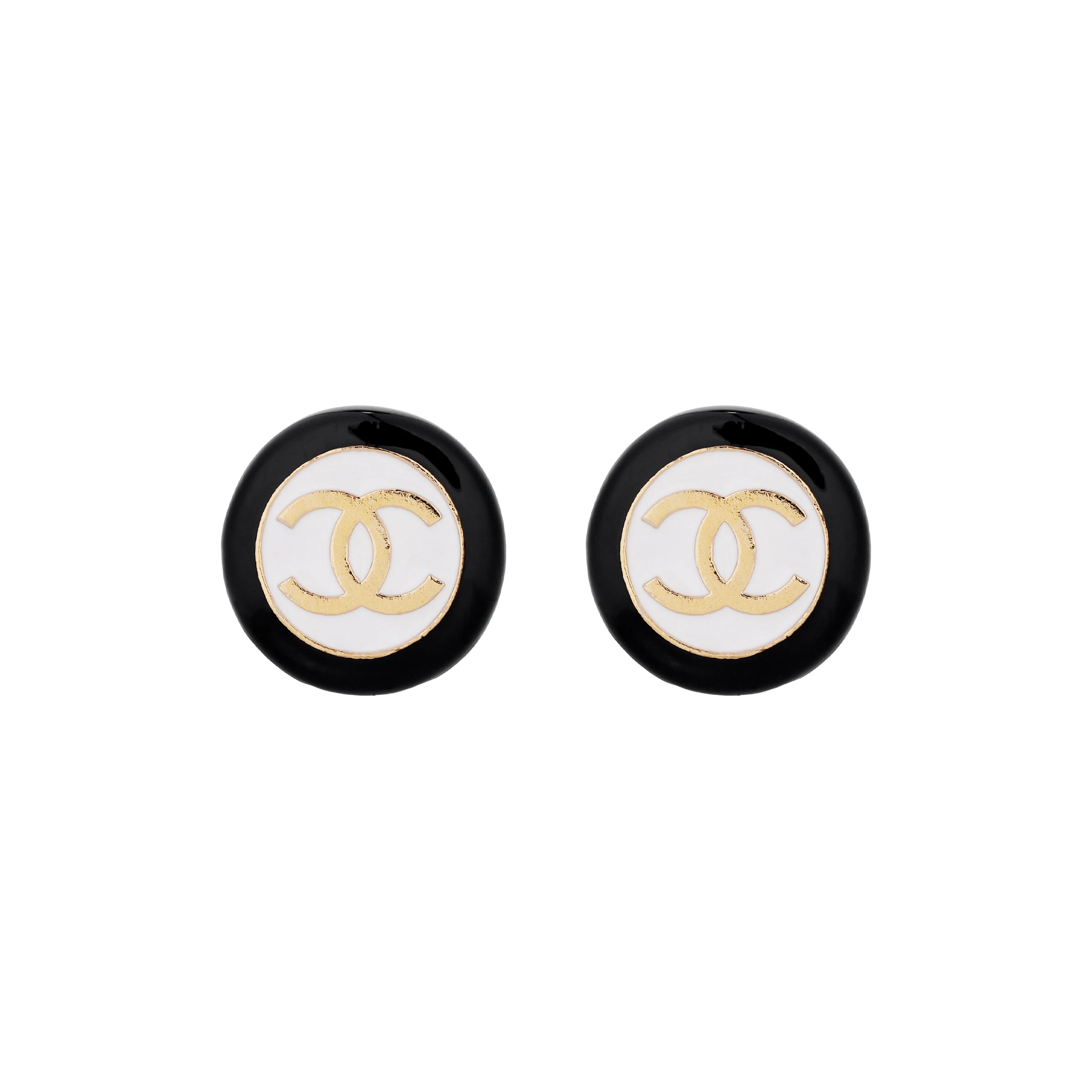 商品[国内直发] Chanel|【24P新品】 香奈儿 Logo设计 - 耳钉 男女同款情侣款 黑色,价格¥6082,第1张图片