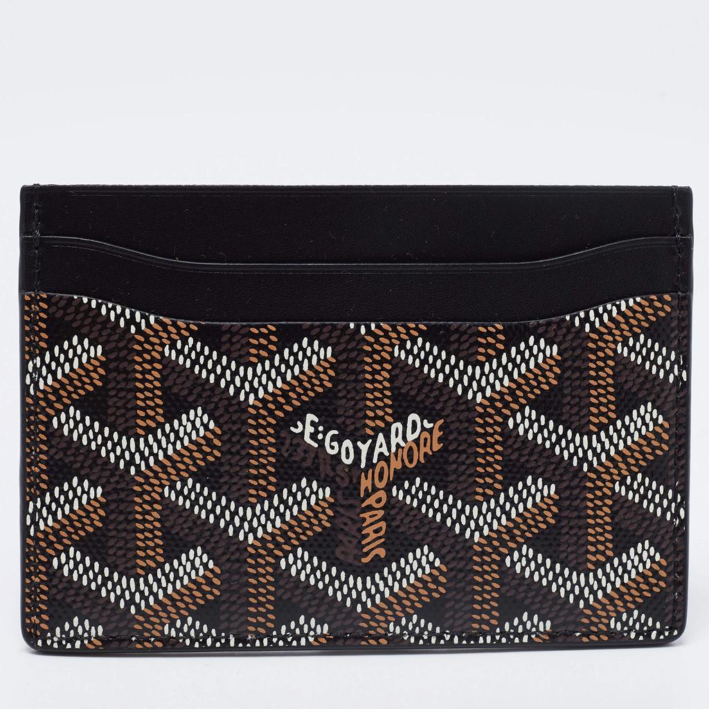 商品Goyard|Goyard Black Goyardine Coated Canvas and Leather Saint Sulpice Card Holder,价格¥5266,第1张图片