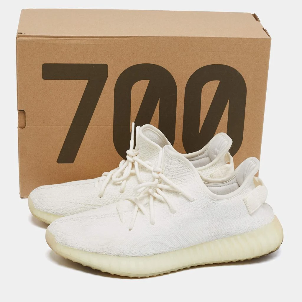 Yeezy x Adidas White Knit Fabric Boost 350 V2 Cream White Sneakers Size 45 1/3 商品