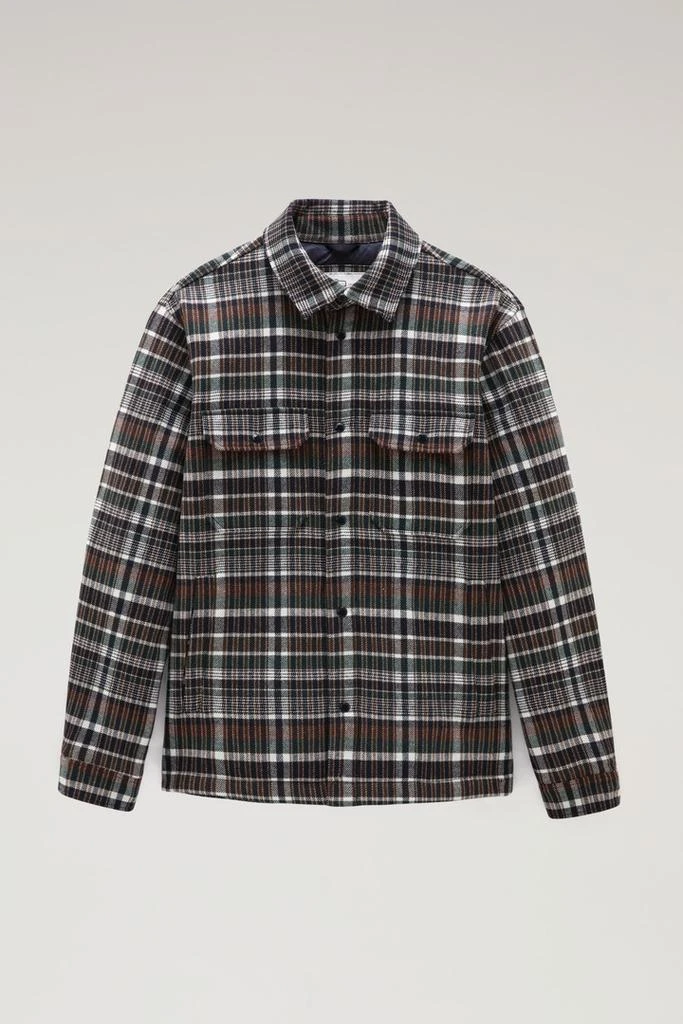 商品Woolrich|Alaskan Padded Check Overshirt in Recycled Italian Wool Blend - Men - Red,价格¥2503,第1张图片