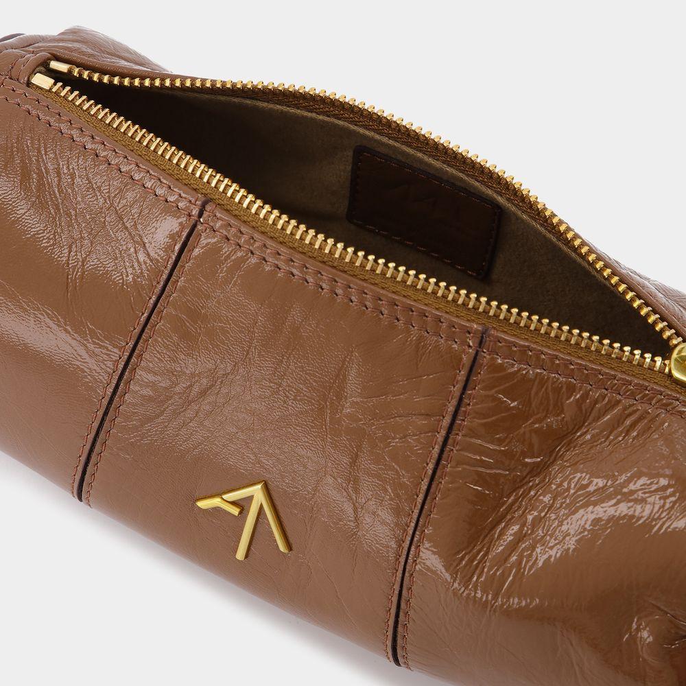 Mini Cylinder Bag in Brown Leather商品第4张图片规格展示