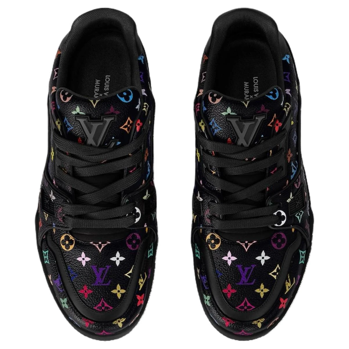 商品[国内直发] Louis Vuitton|村上隆/Takashi Murakami x  Trainer 皮革 圆头系带 低帮 板鞋 女款 黑色,价格¥13203,第6张图片详细描述