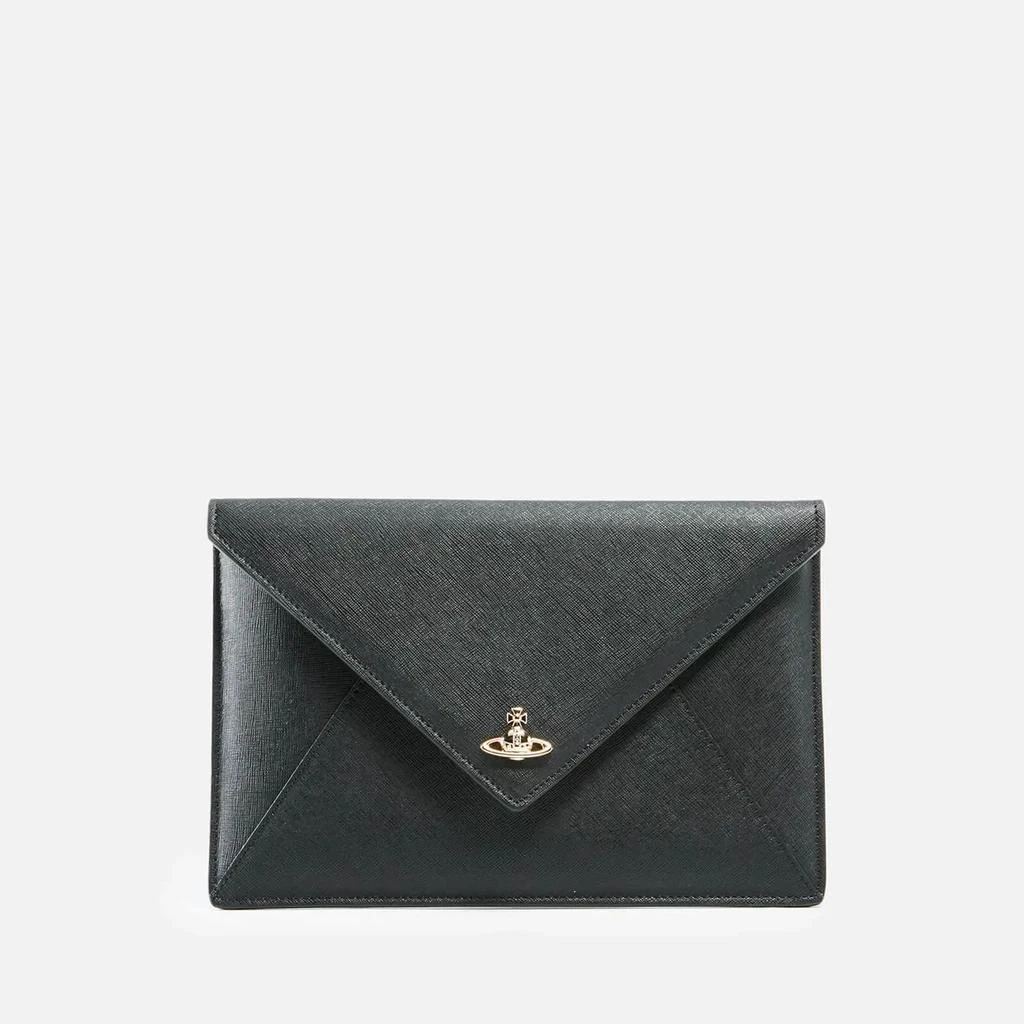 商品Vivienne Westwood|Vivienne Westwood Victoria Envelope Saffiano Leather Clutch Bag,价格¥956,第1张图片