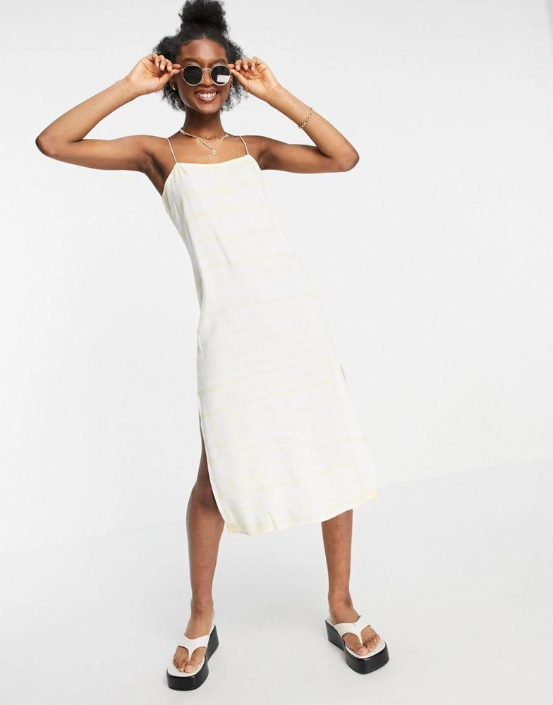 商品VERO MODA|Influence cami beach dress in white with yellow stripe,价格¥126,第4张图片详细描述