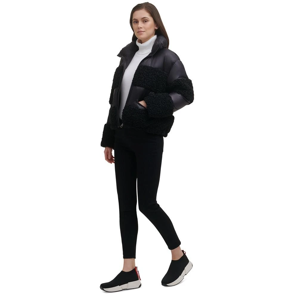 商品DKNY|Women's Sherpa Panel Zip-Front Puffer Jacket,价格¥564,第1张图片