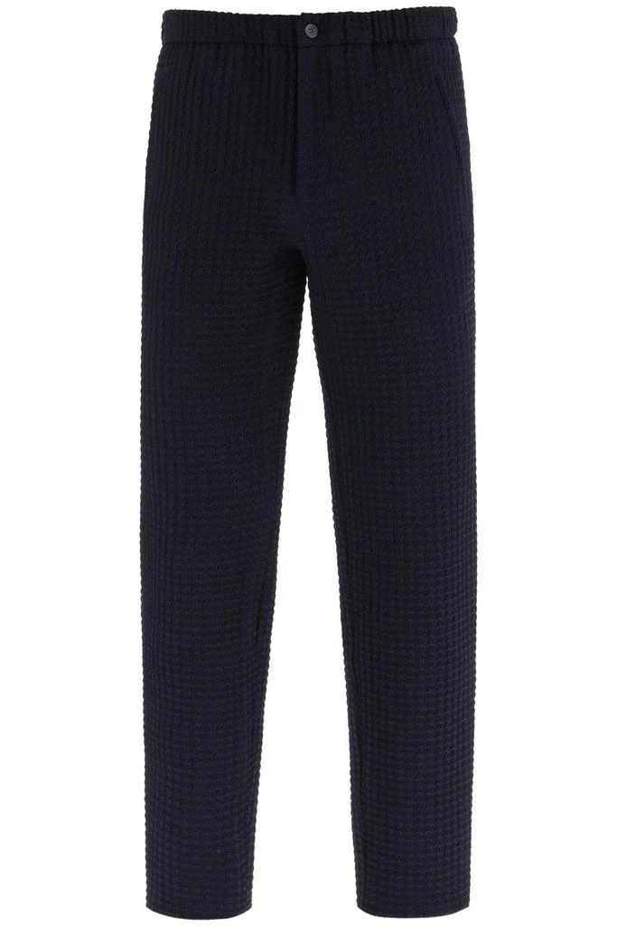 商品Emporio Armani|3D-EFFECT HOUNDSTOOTH STRETCH WOOL PANTS,价格¥1512,第1张图片