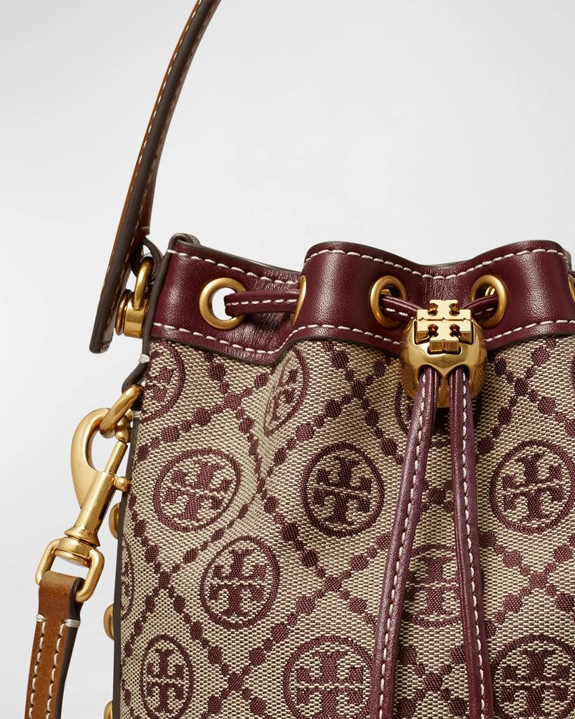 商品Tory Burch|Mini T Monogram Jacquard Studded Bucket Bag,价格¥2302,第4张图片详细描述