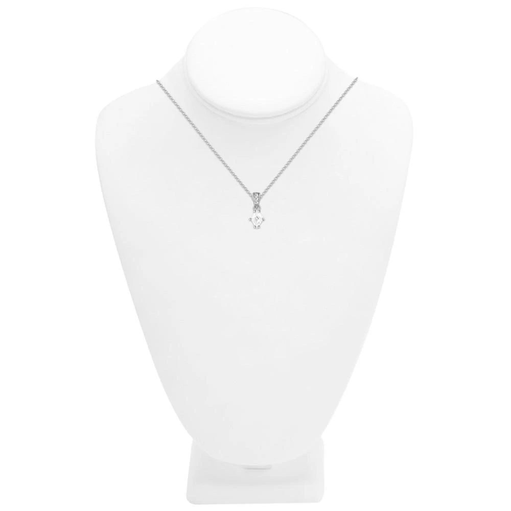 商品Essentials|Cubic Zirconia Pendant Necklace, 16" + 2" extender in Silver or Gold Plate,价格¥91,第2张图片详细描述