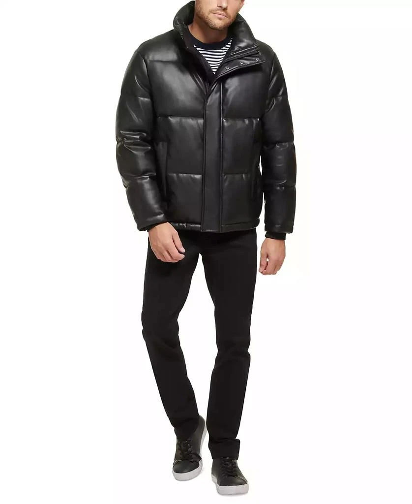 Men's Faux Leather Classic Puffer Jacket 商品